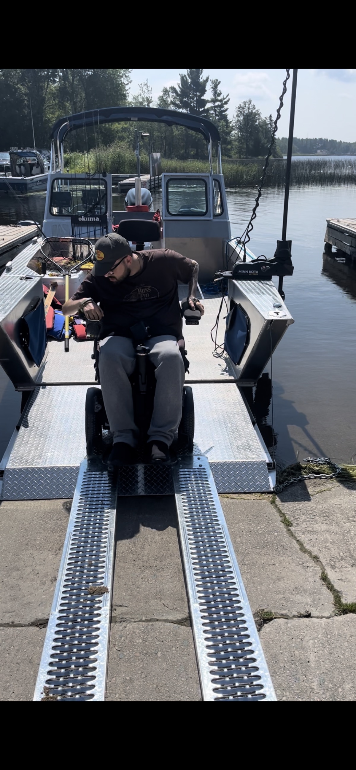 Wheelchair-accessible boat ready for a scenic tour on Lake Nipissing